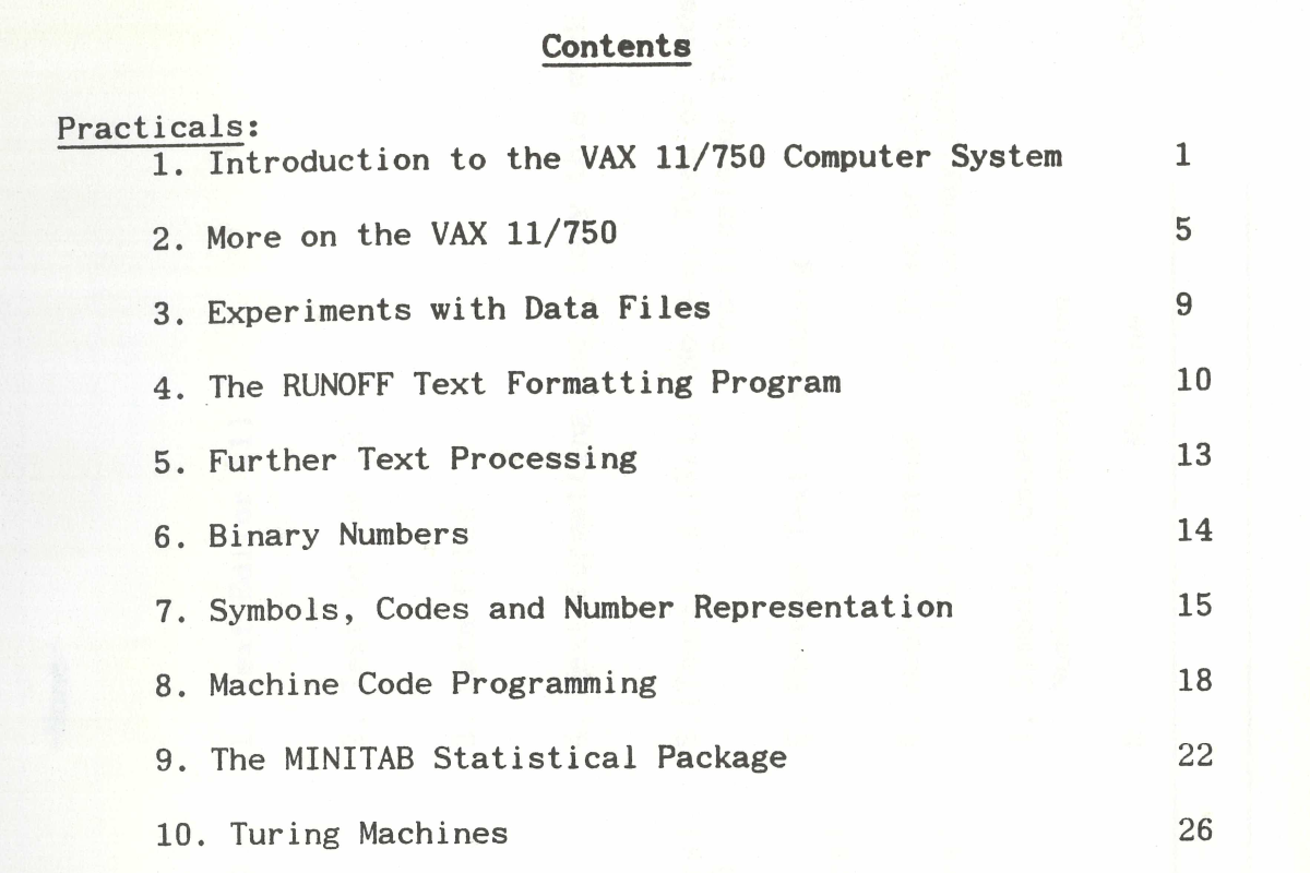 Lab manual from 27.100 Introduction to Computing (1985)